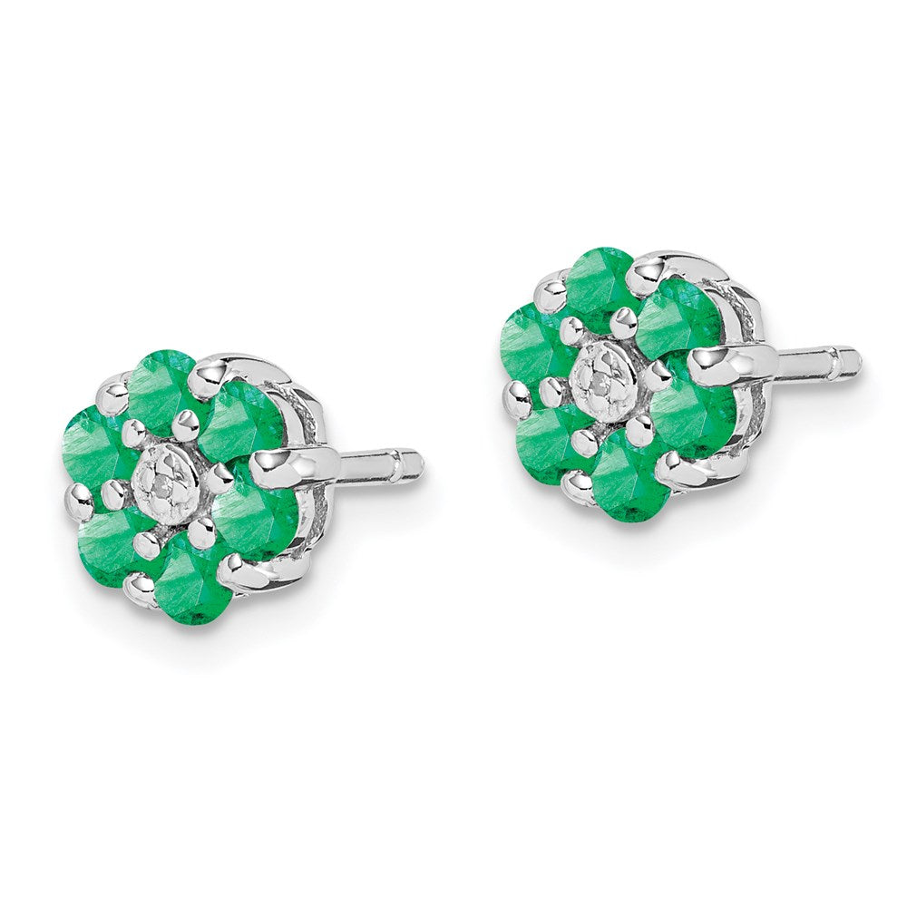 Gemstone & Diamond Post Earrings