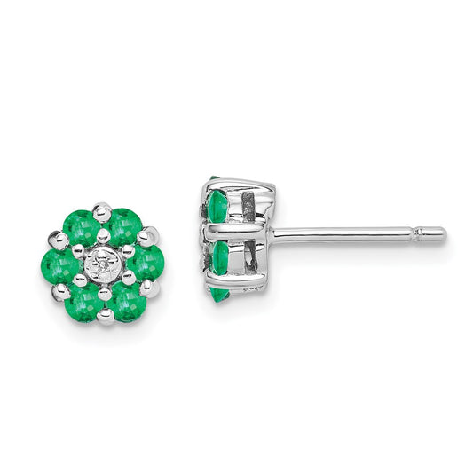 Gemstone & Diamond Post Earrings