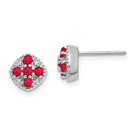 Diamond & Gemstone Square Post Earrings