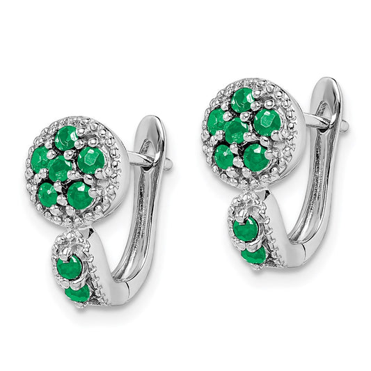 Gemstone Circle Hinged Earrings