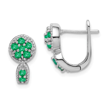 Gemstone Circle Hinged Earrings