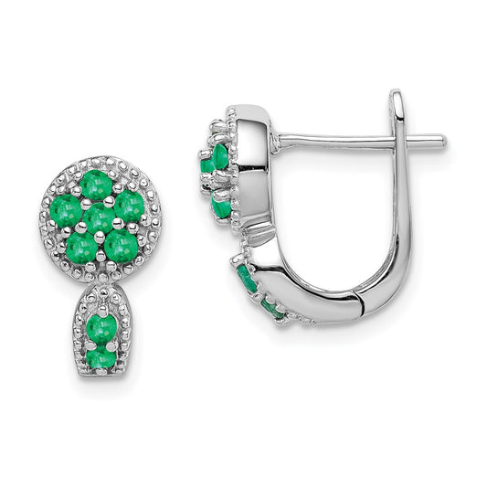 Gemstone Circle Hinged Earrings