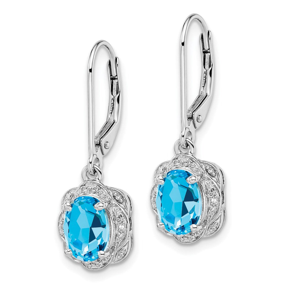 Sterling Silver Diamond and Gemstone Dangle Earring