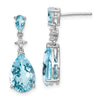 Sterling Silver Rhodium Plated Blue and White Topaz Earrings