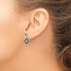 White Night Sterling Silver Rhodium-plated Black Diamond Post Earrings