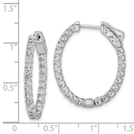 Sterling Silver CZ 2mm Hinged Hoops