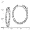 Sterling Silver CZ 2mm Hinged Hoops