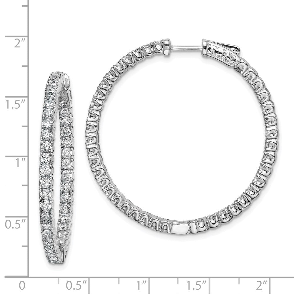 Sterling Silver CZ 2.25mm Hinged Hoops