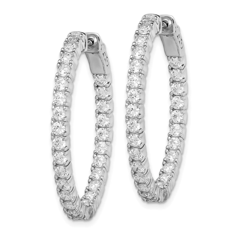 Sterling Silver CZ 2.5mm Hinged Hoops