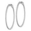 Sterling Silver CZ 1.3mm Oval Hinged Hoops