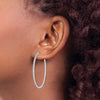 Sterling Silver CZ 1.3mm Oval Hinged Hoops