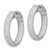 Sterling Silver Pave CZ Hinged Hoops