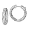 Sterling Silver Pave CZ Hinged Hoops