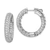 Sterling Silver Pave CZ Hinged Hoops