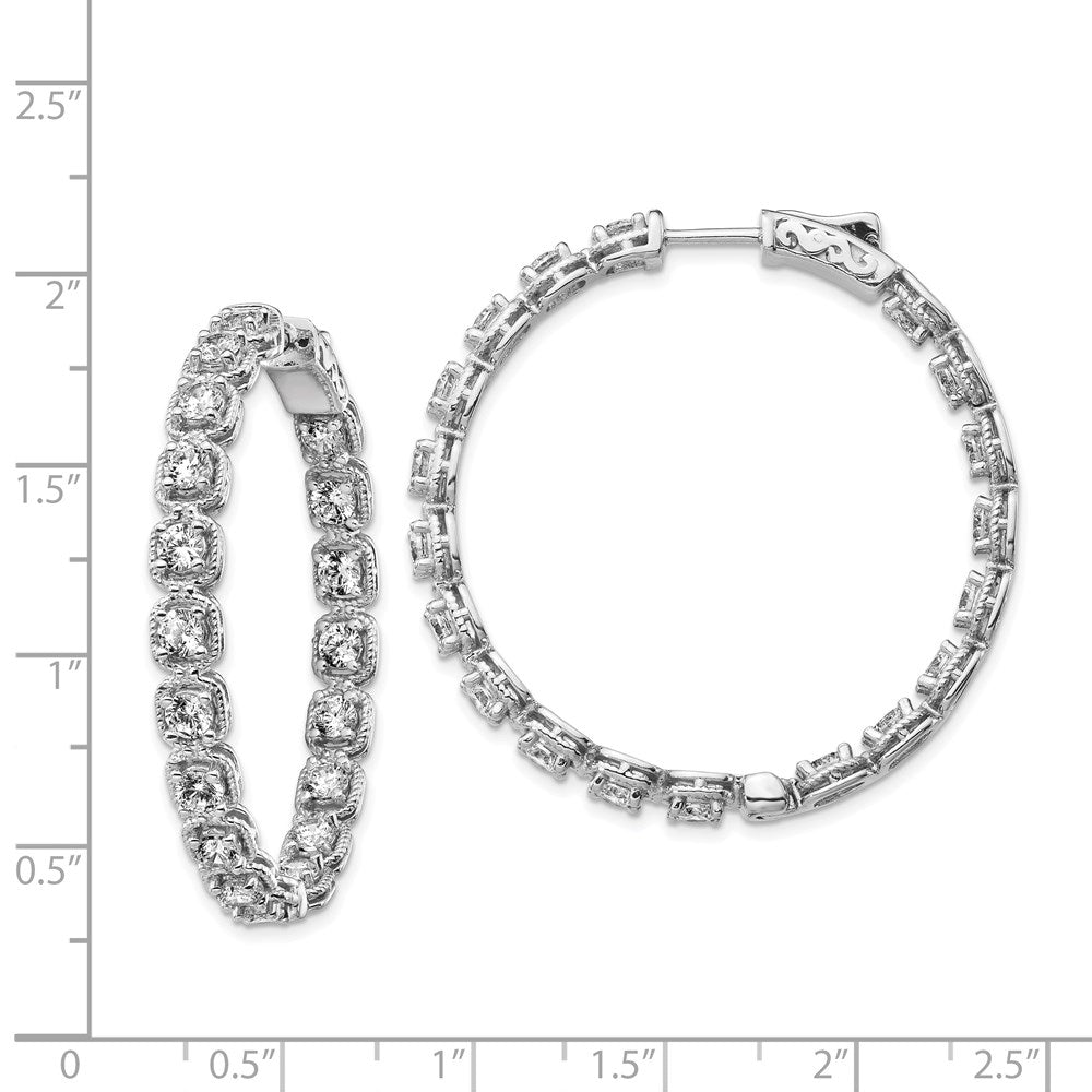 Sterling Silver 3mm CZ Hinged Hoops