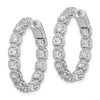 Sterling Silver 3mm CZ Hinged Hoops