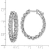 Sterling Silver 2.5mm CZ Oval Hinged Hoops