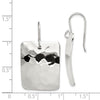 Sterling Silver Polished & Hammered Rectangle Dangle Earrings