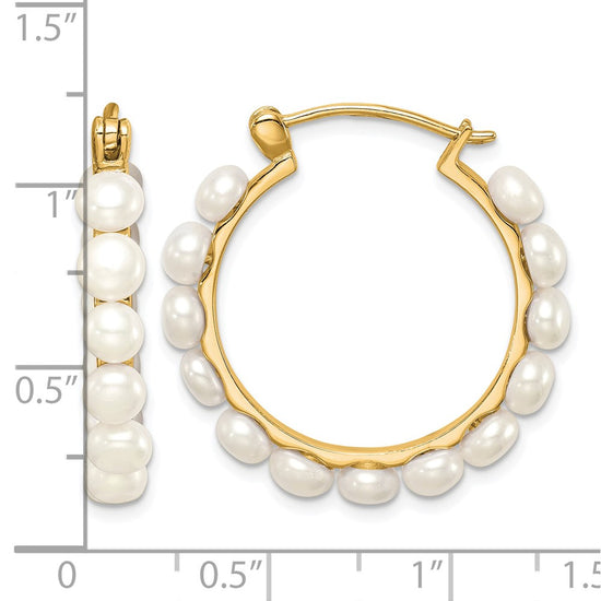 Sterling Silver FWC Pearl Hoop Earrings
