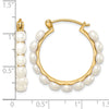 Sterling Silver FWC Pearl Hoop Earrings