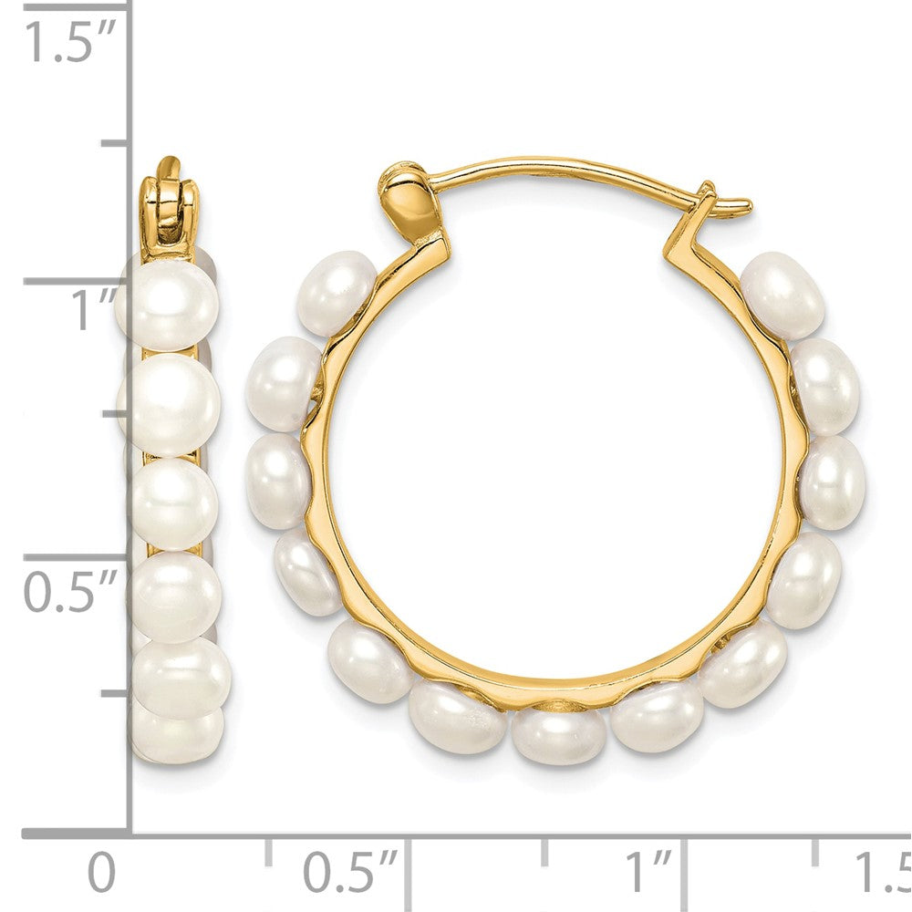 Sterling Silver FWC Pearl Hoop Earrings