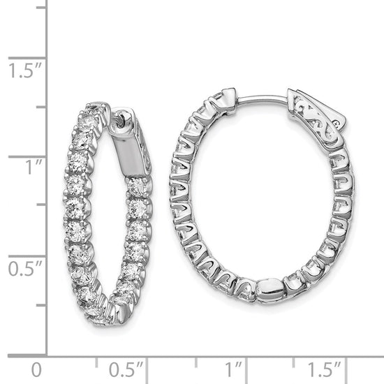 Sterling Silver CZ 2.5mm Hinged Hoops