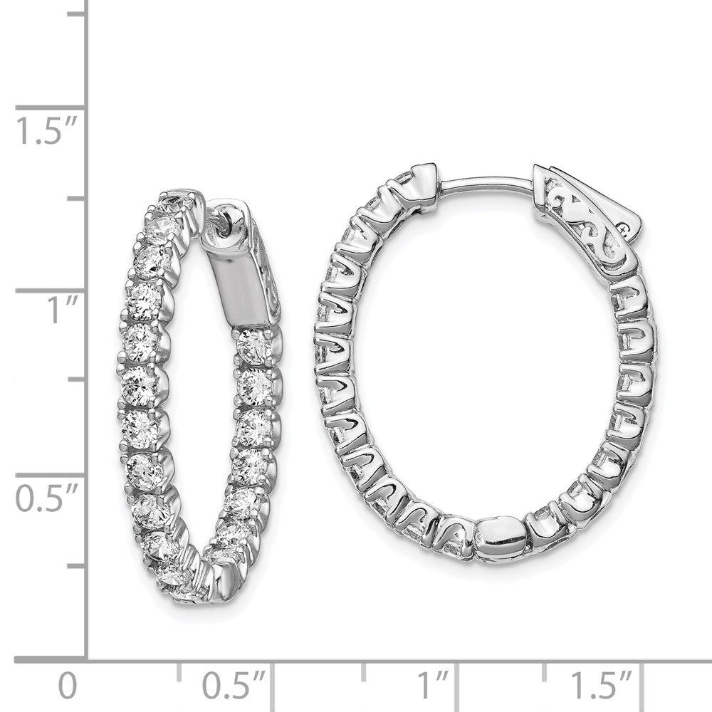 Sterling Silver CZ 2.5mm Hinged Hoops