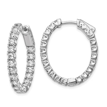 Sterling Silver CZ 2.5mm Hinged Hoops
