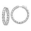 Sterling Shimmer Sterling Silver Rhodium-plated 32 Stone 4.25mm CZ In and Out Round Hinged Hoop Earrings