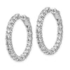 Sterling Shimmer Sterling Silver Rhodium-plated 40 Stone 3.0mm CZ In and Out Round Hinged Hoop Earrings