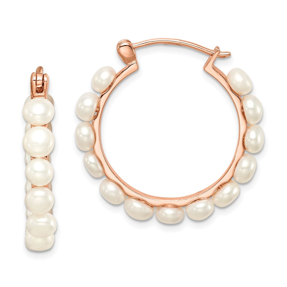 Sterling Silver FWC Pearl Hoop Earrings