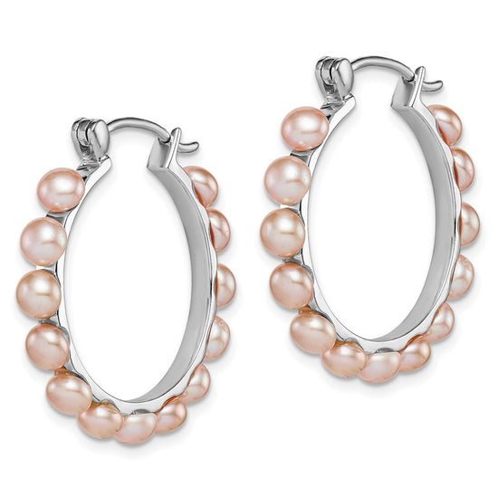 Sterling Silver FWC Pearl Hoop Earrings