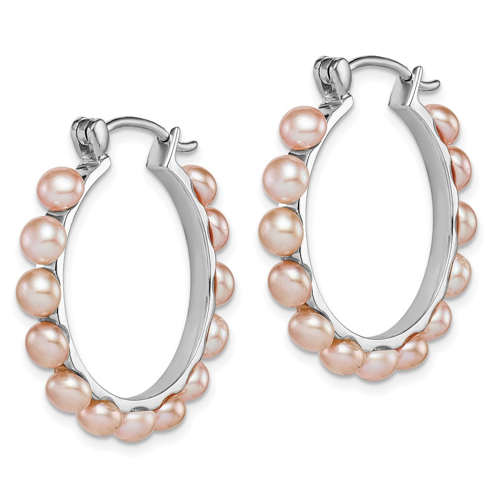 Sterling Silver FWC Pearl Hoop Earrings