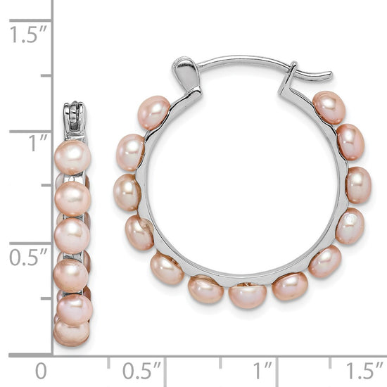 Sterling Silver FWC Pearl Hoop Earrings