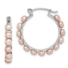 Sterling Silver FWC Pearl Hoop Earrings