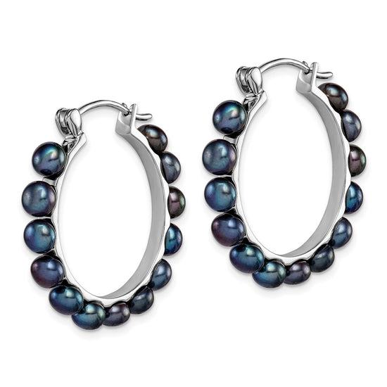 Sterling Silver FWC Pearl Hoop Earrings