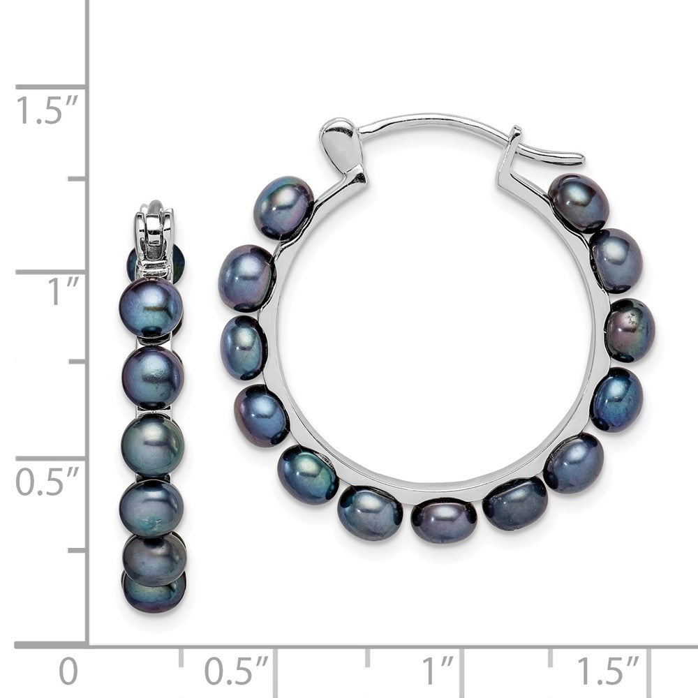 Sterling Silver FWC Pearl Hoop Earrings