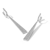 Sterling Shimmer Sterling Silver Rhodium-plated 228 Stone Pav‚ CZ Triangle Dangle Hinged Post Earrings