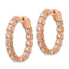 Sterling Silver 2.5mm CZ Hinged Hoops
