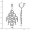 Sterling Shimmer Sterling Silver Rhodium-plated 278 Stone CZ Chandelier Dangle Hinged Earrings
