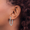 Sterling Silver 1.75mm CZ Teardrop Hinged Hoops