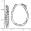Sterling Silver 1.75mm CZ Teardrop Hinged Hoops