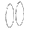 Sterling Silver Rhodium-plated 4mm Round Hoop Earrings