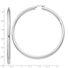 Sterling Silver Rhodium-plated 4mm Round Hoop Earrings