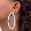 Sterling Silver Rhodium-plated 5mm Round Hoop Earrings