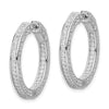 Sterling Silver 1.3mm CZ Hinged Hoops