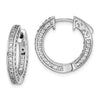 Sterling Silver 1.3mm CZ Hinged Hoops