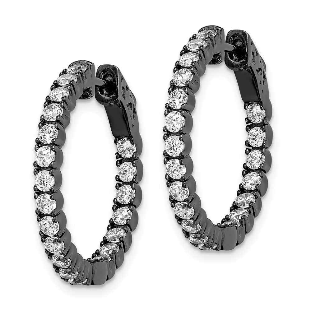 Sterling Silver CZ 2.25mm Hinged Hoops