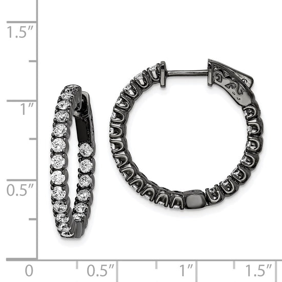 Sterling Silver CZ 2.25mm Hinged Hoops