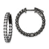 Sterling Silver CZ 2.25mm Hinged Hoops